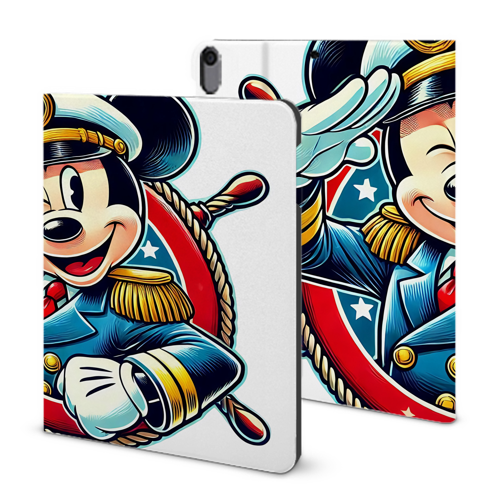 （画像用） ミッキーマウス Mickey Mouse IPad ケース ブック型 PUレザー TPU 耐衝撃 軽量 薄型 ペン収納なし 全面保護 IPad 各モデル対応